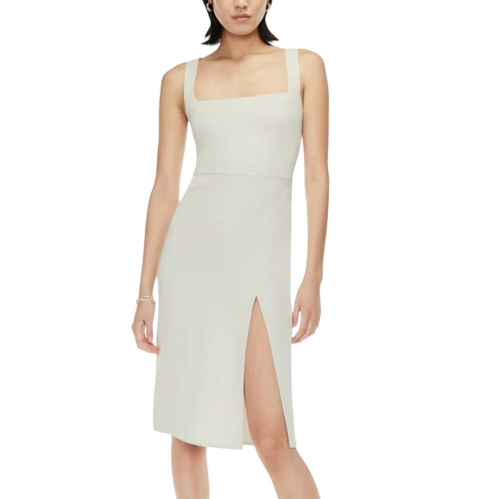 Babaton 90s Slit Midi Dress Size 10 Aritzia Mint Green Minimalist Clean Girl